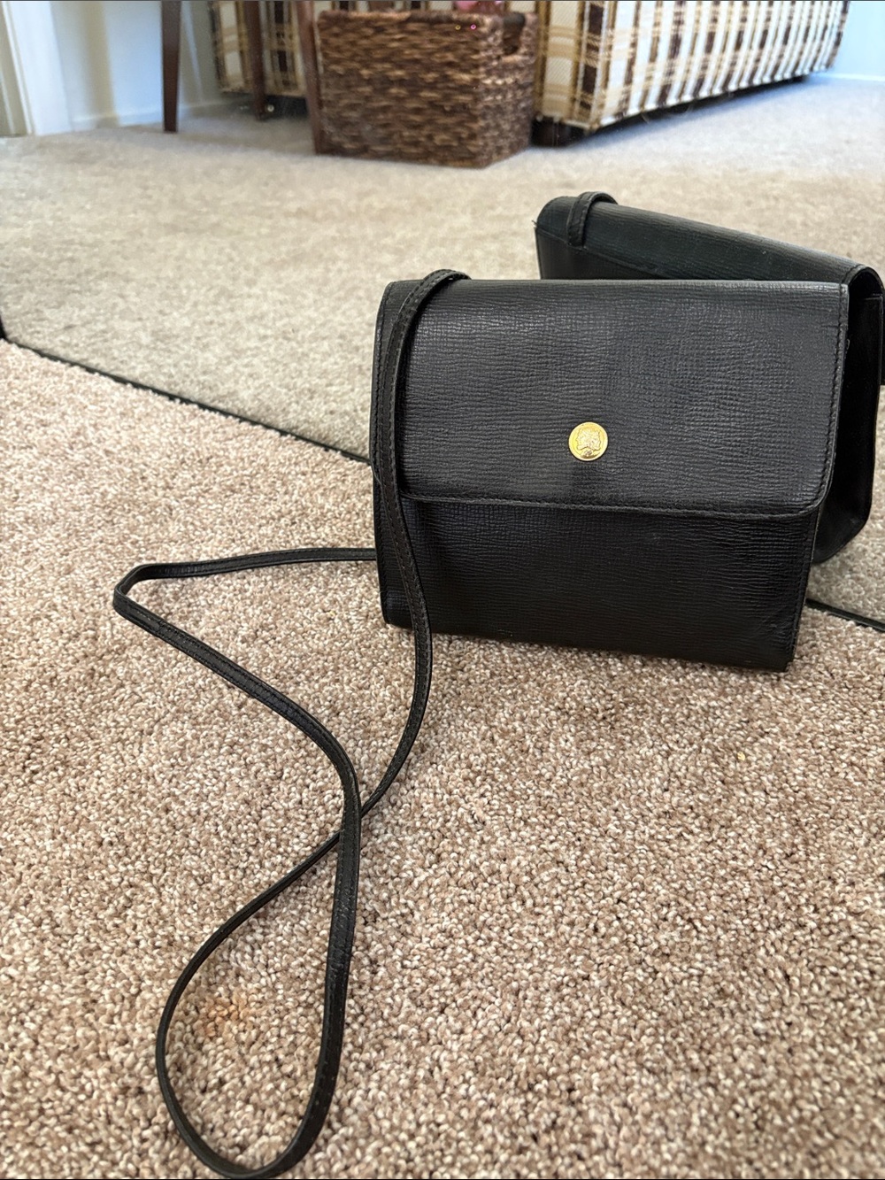 Vintage Fendi Crossbody Bag with Gold Button